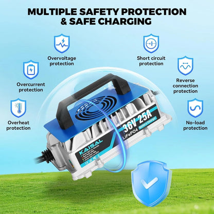 LiFePO4 Battery Charger 36V 25A Lithium Battery Charger for Golf Cart, Forklift