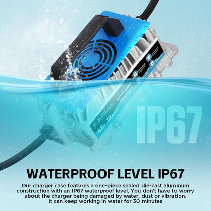 Club Car Charger 48V 18A Smart 1250W Golf Cart Battery Charger 48 Volt, IP67 Waterproof Trickle Charger, 4-6 hrs Full Charge, 16FT Cable, for All Years 48V Club Car Golf Cart 48 Volt Lead-Acid Battery