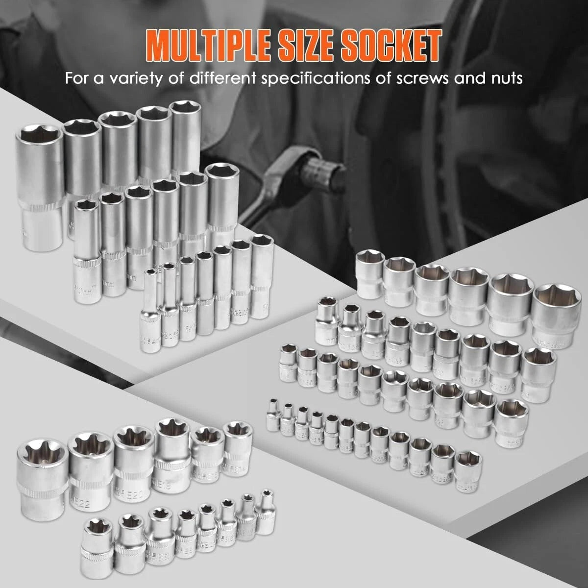 219PCS Steel Mechanics Tool Set Socket Wrench Kit For Auto Repair. Home, Garage