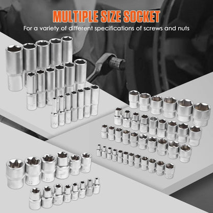 219PCS Steel Mechanics Tool Set Socket Wrench Kit For Auto Repair. Home, Garage