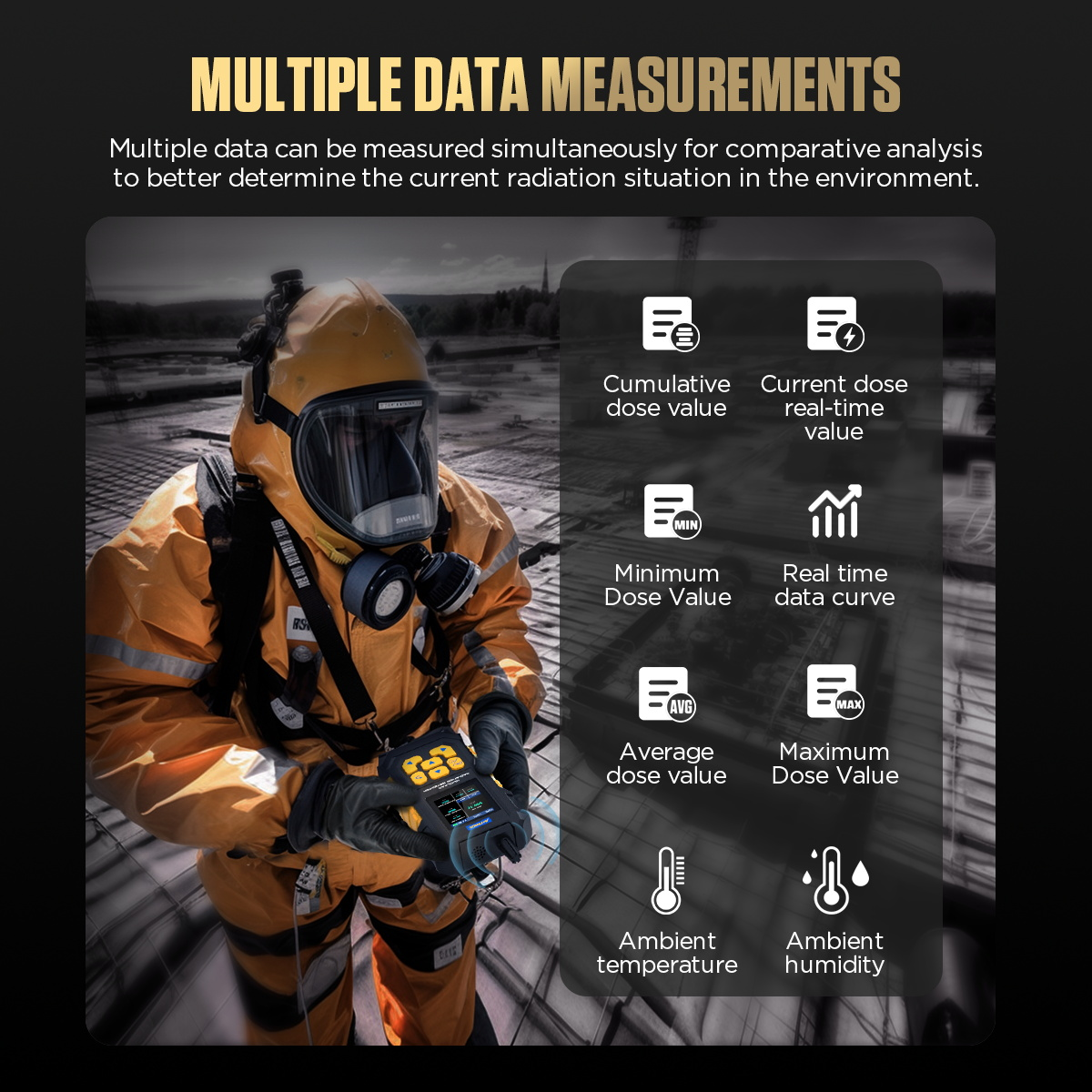 AUTOOL ND300 Geiger Counter Nuclear Radiation Detector Portable Handheld Beta Gamma X-ray