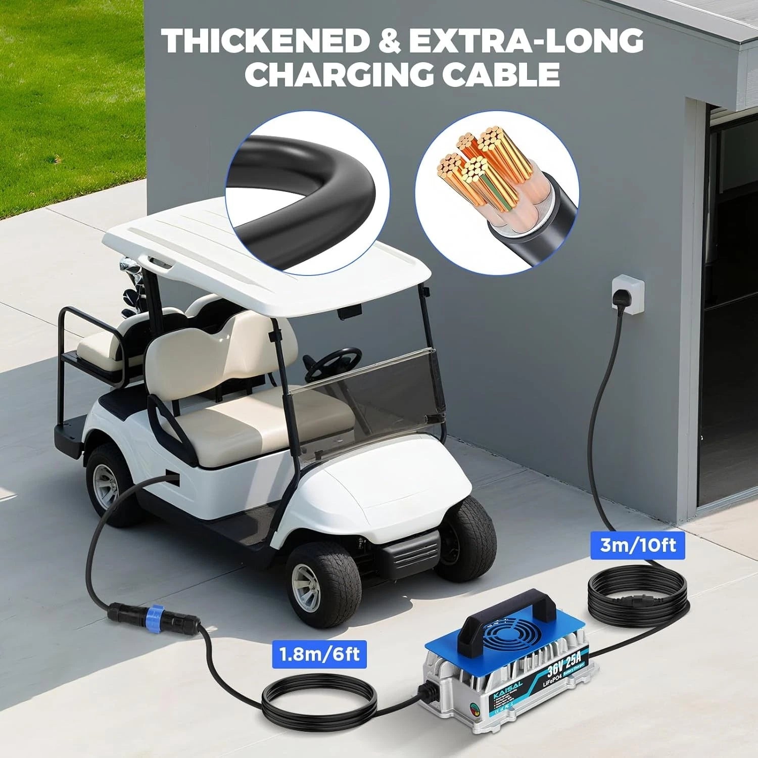 LiFePO4 Battery Charger 36V 25A Lithium Battery Charger for Golf Cart, Forklift