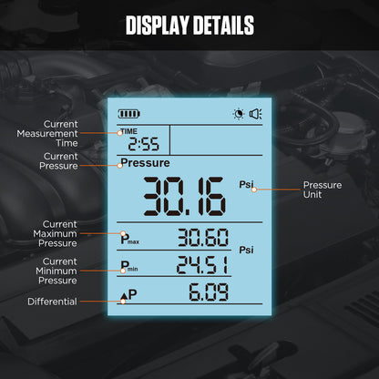 AUTOOL PT620 Engine Oil Pressure Gauge with Digital Display