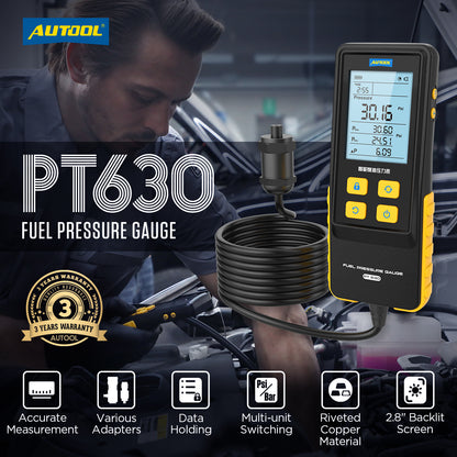AUTOOL PT630 Automobile Fuel Pressure Gauge with Digital Display