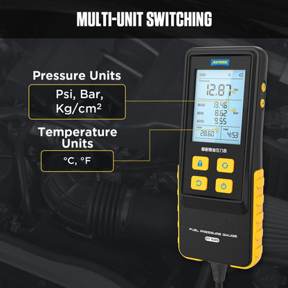 AUTOOL PT635 Fuel Pressure Gauge (High-End Version) 0-426 PSI Digital Display Automotive Tool