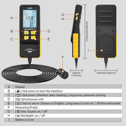 AUTOOL PT640 GDI Fuel Pressure Gauge