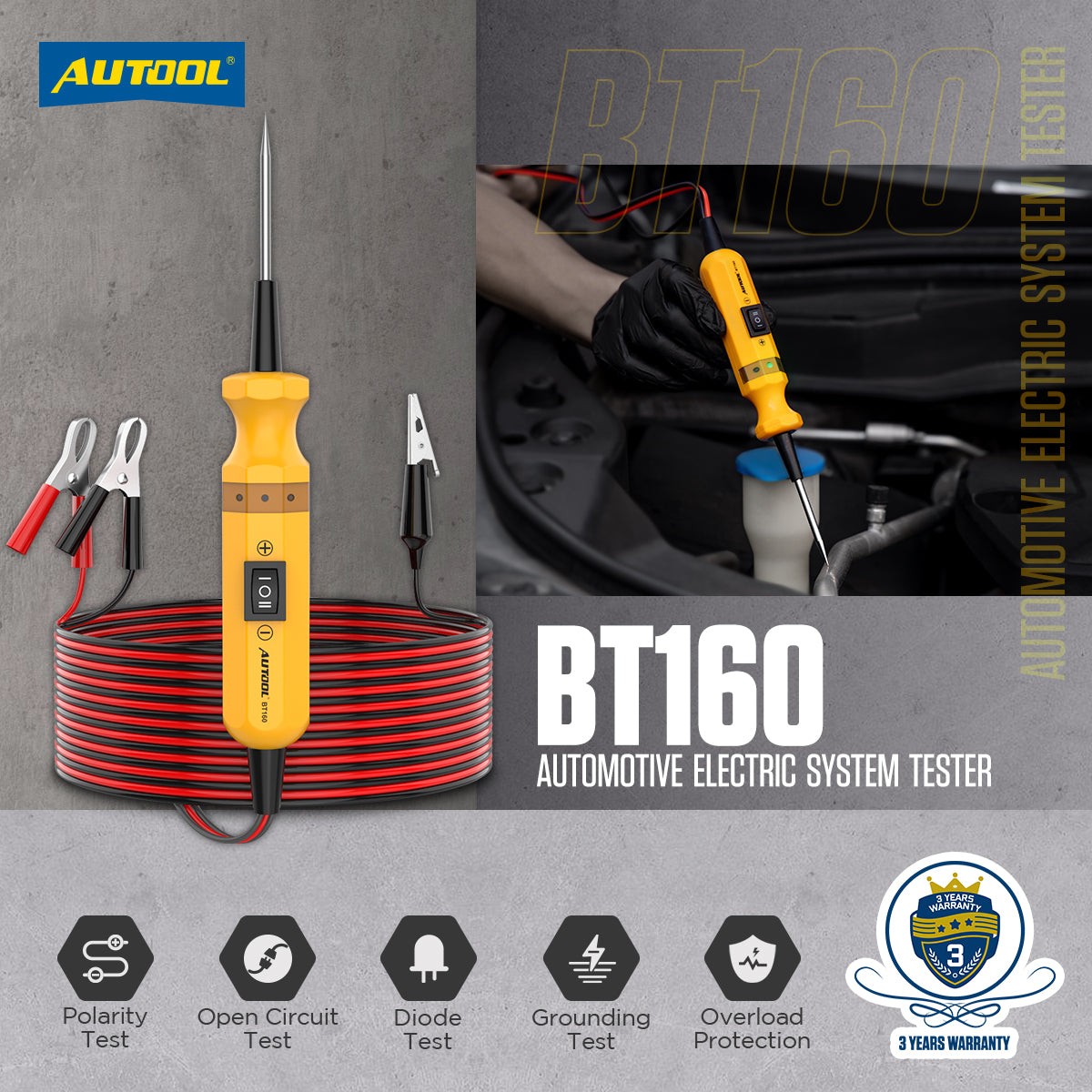 AUTOOL BT160 Car Circuit Tester Introduction