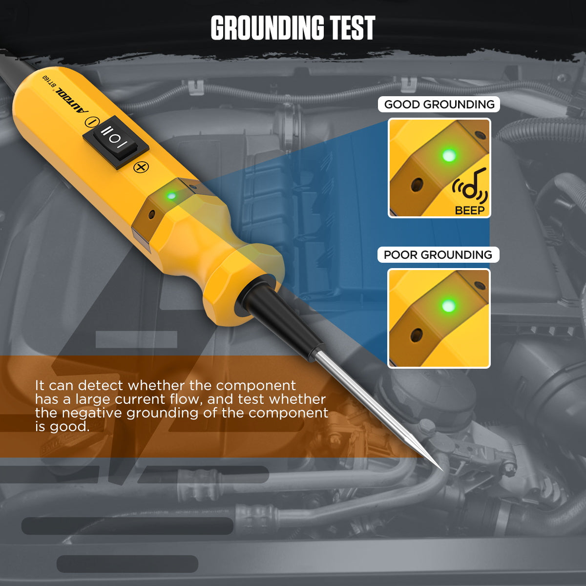AUTOOL BT160 Car Circuit Tester Grounding Test