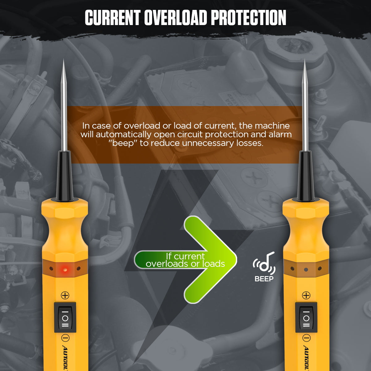 AUTOOL BT160 Car Circuit Tester Current Overload Protection