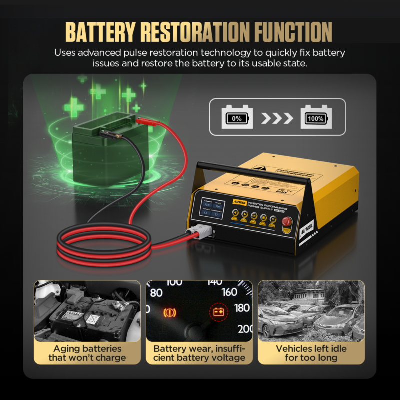 AUTOOL EM365 Inverter Programming Power Supply, 150A Battery Charger Jump Starter