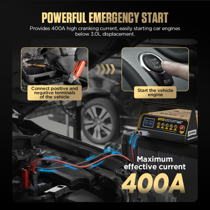 AUTOOL EM365 Inverter Programming Power Supply, 150A Battery Charger Jump Starter