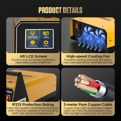 AUTOOL EM365 Inverter Programming Power Supply, 150A Battery Charger Jump Starter