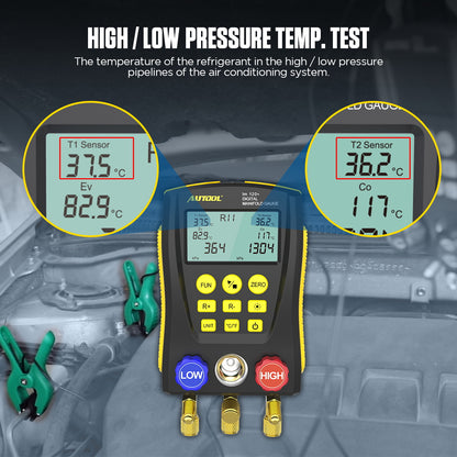 AUTOOL LM120 Upgrade AC Manifold Gauge Refrigerant Identifier