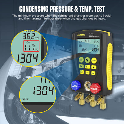 AUTOOL LM120 Upgrade AC Manifold Gauge Refrigerant Identifier