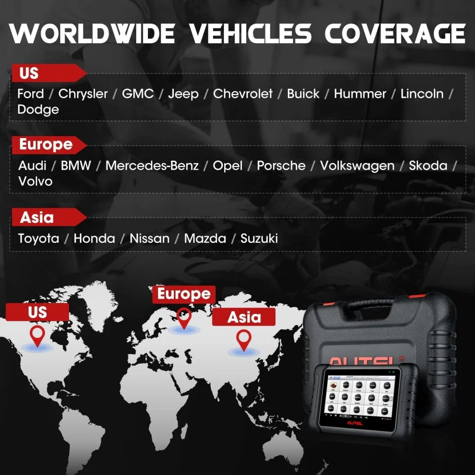 Autel MaxiPRO MP808BT Full System Diagnostic Tool with Complete OBD1 Adapters Support Wireless Upgrade Version of MP808 DS808