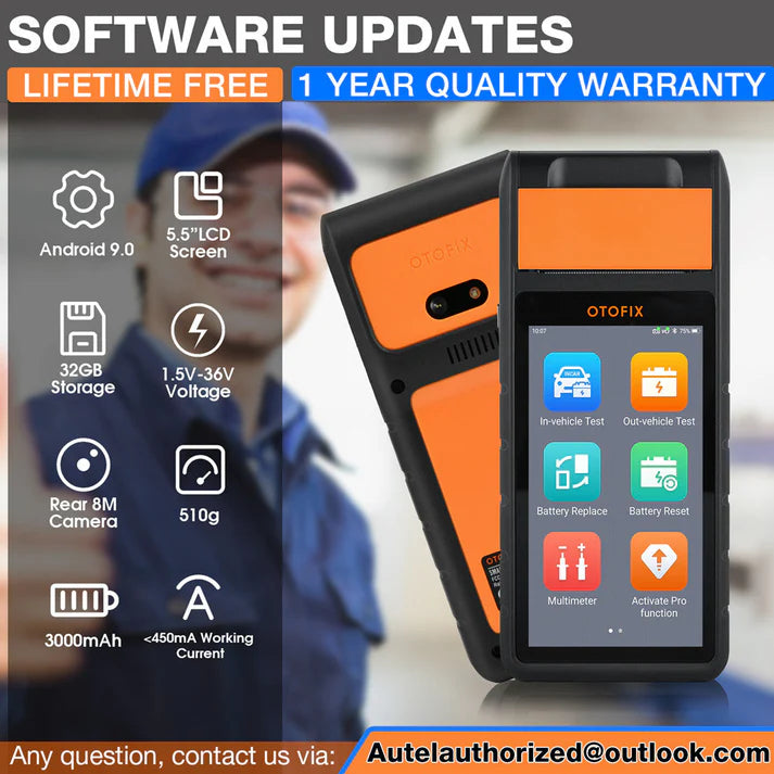 Autel OTOFIX BT1 Battery Tester BMS Reset Car Cranking Charging Analysis