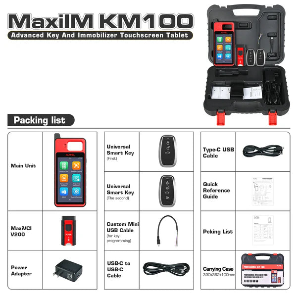 Autel KM100 maxiim Universal Auto Key and IMMO Programmer Tool Support Transponder Reading and Coding（副本）
