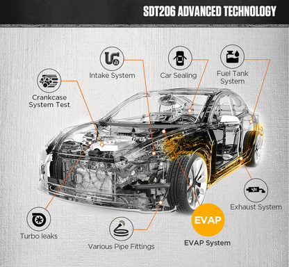 AUTOOL SDT206 Automotive EVAP Leaks Testing Machine,12V/24V Vehicle Pipes