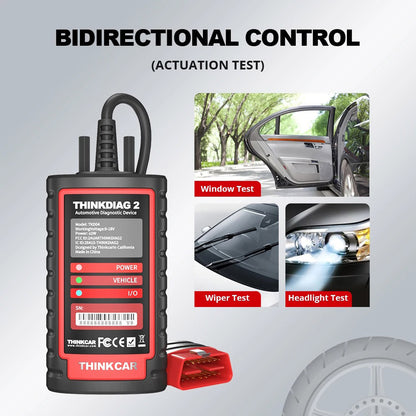 THINKCAR ThinkDiag 2 Thinkdiag2 ALL Software 1 Year Free Update Diagnostic tool Supports CAN FD DoIP, ECU Coding Active Test 15 Reset Function