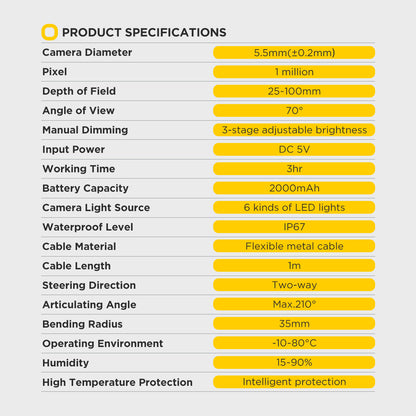 AUTOOL SVB305 Borescope Inspection Camera 5-inch 1080P