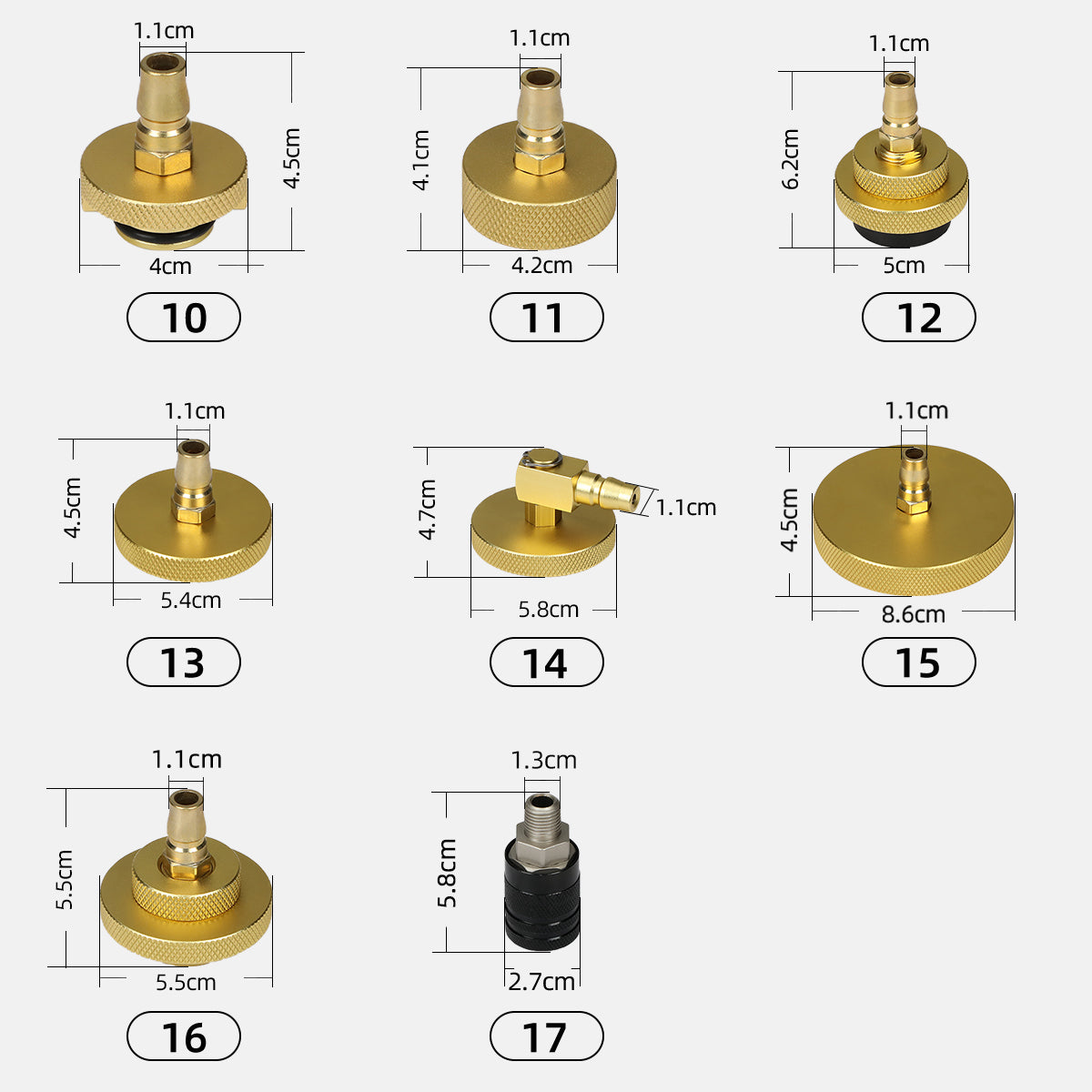 17PCS Brake Bleeder Adapter Set Master Cylinder Bleeder Tool