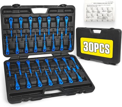 CMTOOL Terminal Removal Tool Kit 30PCS Terminal Ejector Kit, Upgraded Depinning Tool Automotive Electrical Pin Removal Tool, Car Pin Extractor