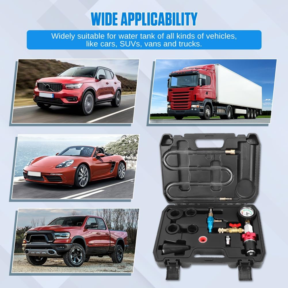 Coolant Vacuum Refill Kit Time-saving Vacuum Coolant Refill Kit Well-sealed Cooling System Vacuum Purge & Refill Kit with Pressure Gauge