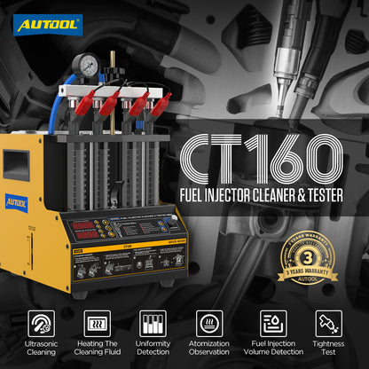 AUTOOL CT160 Fuel Injector Tester & Heating Ultrasonic Cleaner Machine