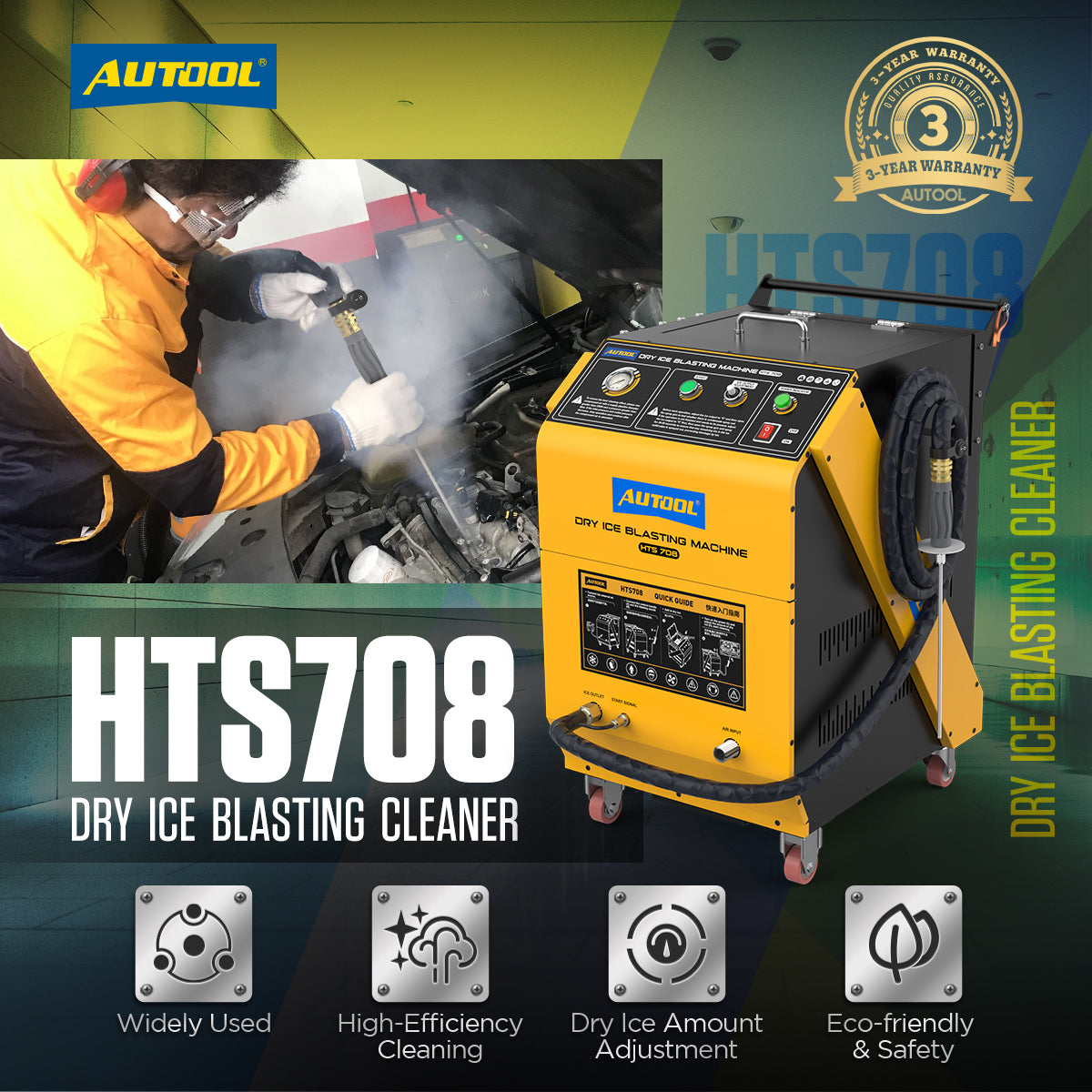 AUTOOL HTS708 Dry Ice Blasting Cleaning Machine