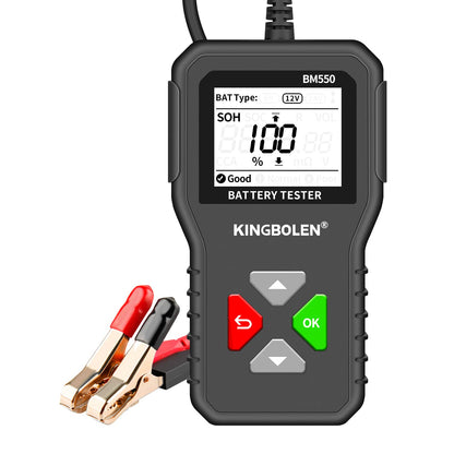 KINGBOLEN BM550 Digital Car Battery Tester 6V/12V/24V CCA & Internal Resistance Analyzer for Cars, Trucks, SUVs, ATVs, Boats & Motorcycles