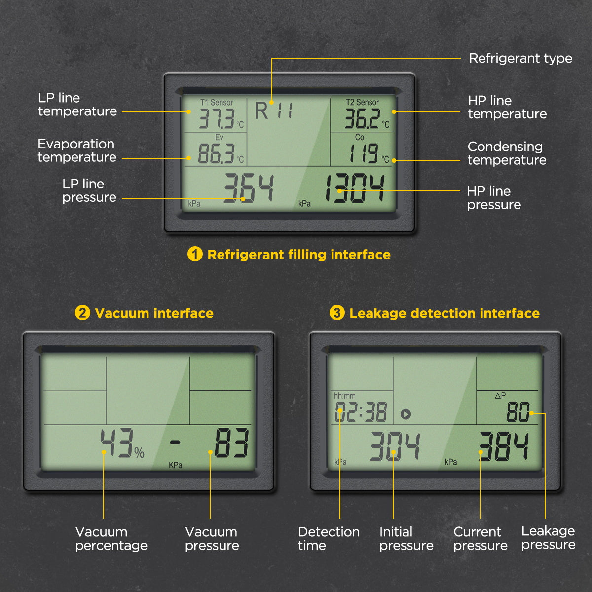AUTOOL LM150 Digital Manifold Gauges Digital AC Gauges
