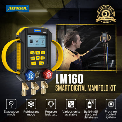 AUTOOL LM160 Refrigerant Leak Detector Digital Manifold Gauges