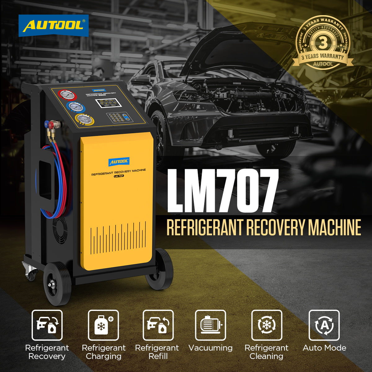 AUTOOL LM707 Refrigerant Recovery Machine