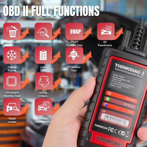 THINKCAR ThinkDiag 2 Thinkdiag2 ALL Software 1 Year Free Update Diagnostic tool Supports CAN FD DoIP, ECU Coding Active Test 15 Reset Function
