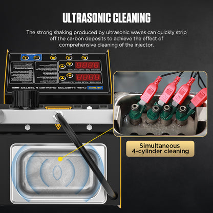 AUTOOL Ultrasonic Fuel Injector Cleaner Tester Support Petrol Motorcycle