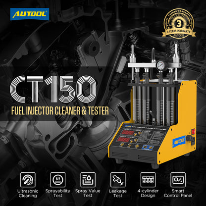 AUTOOL Ultrasonic Fuel Injector Cleaner Tester Support Petrol Motorcycle