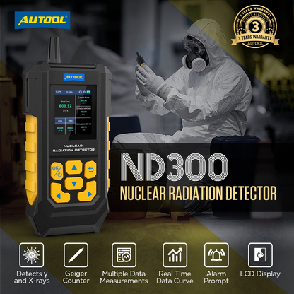 AUTOOL ND300 Geiger Counter Nuclear Radiation Detector Portable Handheld Beta Gamma X-ray