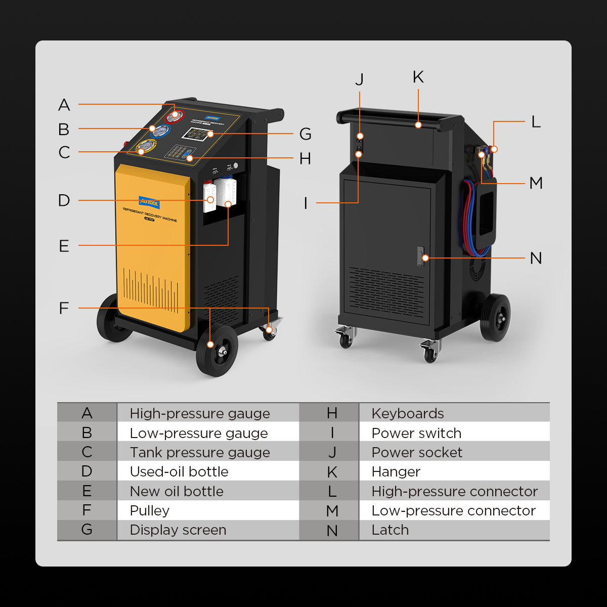 AUTOOL LM707 Refrigerant Recovery Machine