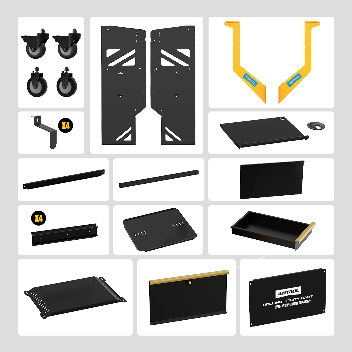 AUTOOL T25 Mechanic Tool Cart with Wheels Utility Cart