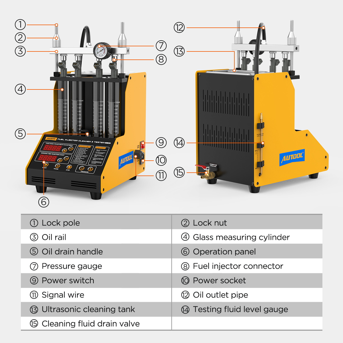 AUTOOL CT150 Fuel Injector Tester and Cleaner Machine