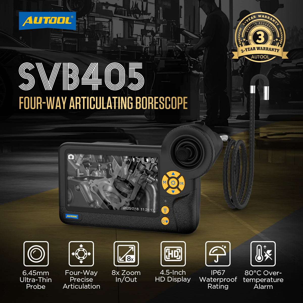 AUTOOL SVB405 Automotive Engine Borescope Camera