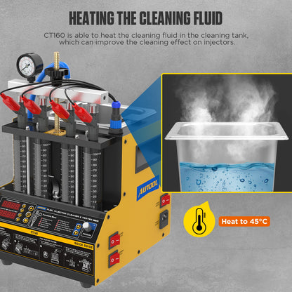 AUTOOL CT160 Fuel Injector Tester & Heating Ultrasonic Cleaner Machine