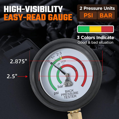 CMTOOL Exhaust Back Pressure Tester Kit with Carrying Case