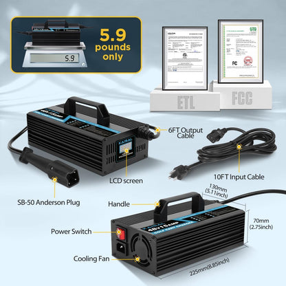 36 Volt Golf Cart Battery Charger for EZGO Yamaha Club Car Golf Carts, 18 Amp 36V Golf Cart Charger 36 Volt EZ GO Club Car Charger, Trickle Charge,5-7 Hours Full Charge,16FT Cord for Lead Acid Battery
