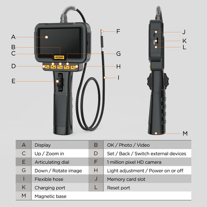 AUTOOL SVB208 HD Automotive Borescope Camera