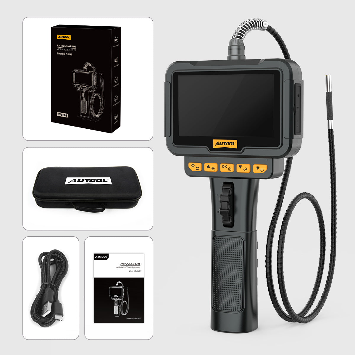 AUTOOL SVB208 HD Automotive Borescope Camera