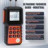 Ultrasonic Thickness Gauge Industrial Range 0.04-15.75"(1-400mm) for All Materials, Steel, Plastic, Glass, Aluminum, Copper, Metal Thickness Tester, 2.4" LCD Display (All Materials)