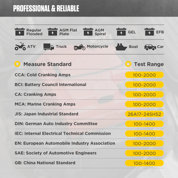 AUTOOL BT860 Battery Tester with Temperature Monitoring and Printing Capabilities