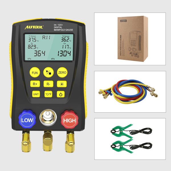AUTOOL LM120+ Refrigerant Gauges Digital Hvac Gauges