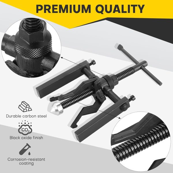 3 Jaw Inner Bearing Puller Set | Blind Bearing Puller Set, Bushing Gear Extractor Wheel Bearing Puller Kit - Heavy Duty Pilot Gear Extractor for Motorcycle, Car, and SUV